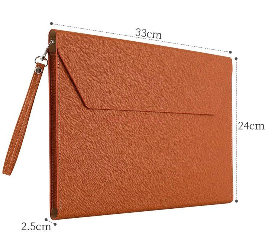 Leather File Bag A4 Paper File Bag Folder File Bag Thickened Waterproof Material Buckle Business Document Bag Office Contract