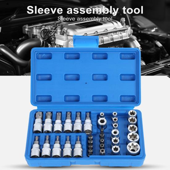 Universal Impact Socket Set, E10-E24 External Torque Socket Kit, Wrench Impact Socket, Metric Socket Set Auto Repair Tool (19Pcs/Set, 34Pcs/Set)