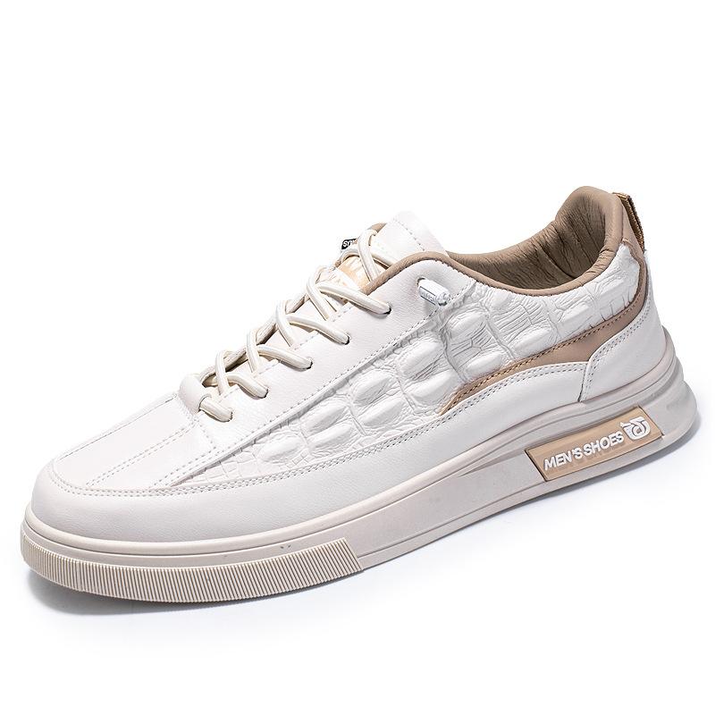 

Осень 2025 новые маленькие белые кроссовки мужские повседневные кожаные туфли на плоской подошве белые дышащие обувь для педалирования интернет-знаменитости мужская обувь 44