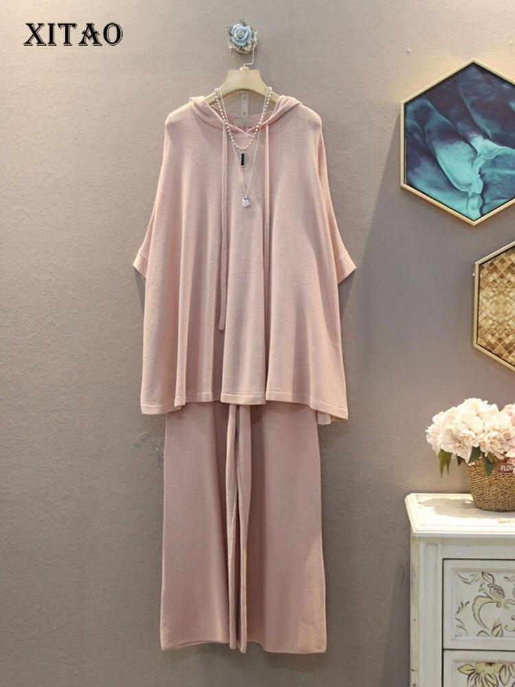 

XITAO комплект из двух предметов, женские повседневные однотонные брюки, WLD7181