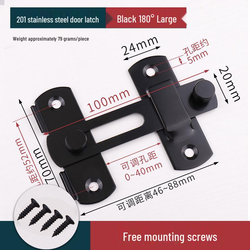 Old-Fashioned No-Drill Sliding Door Latch & Anti-Theft Bolt