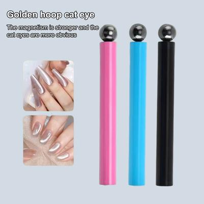 Nagelkonst Magnetisk Pinne Cat Eye Magnet Stark Dubbelsidig Nagelkonst Cylindrisk Kula Manikyrtillbehör För UV Gel Polish