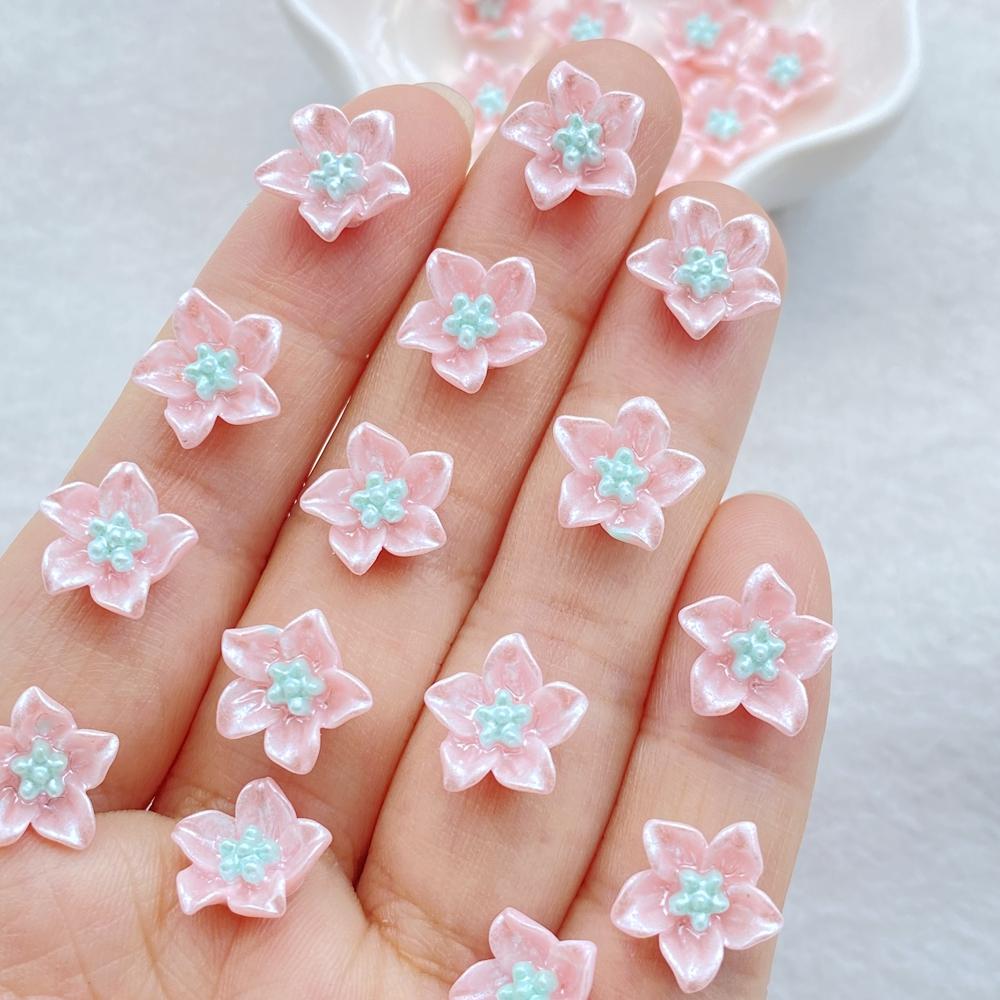 50 Stück 11mm Harz 3D Bunt Lilie Flache Rückseite Blume Scrapbook Hochzeit Applikation Heimdeko Bastelbedarf