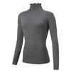 3Piece Autumn And Winter Women's Fashionable Versatile High Neck Top With Fungus Edge Comfortable And Versatile Warm T-shirt