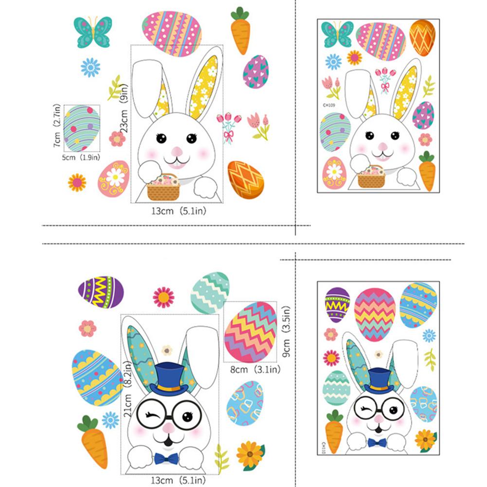 Cartoon Easter Eggs Window Stickers Self adhesive Wall Decals Party Supplies Gifts For Easter Holiday Decoration