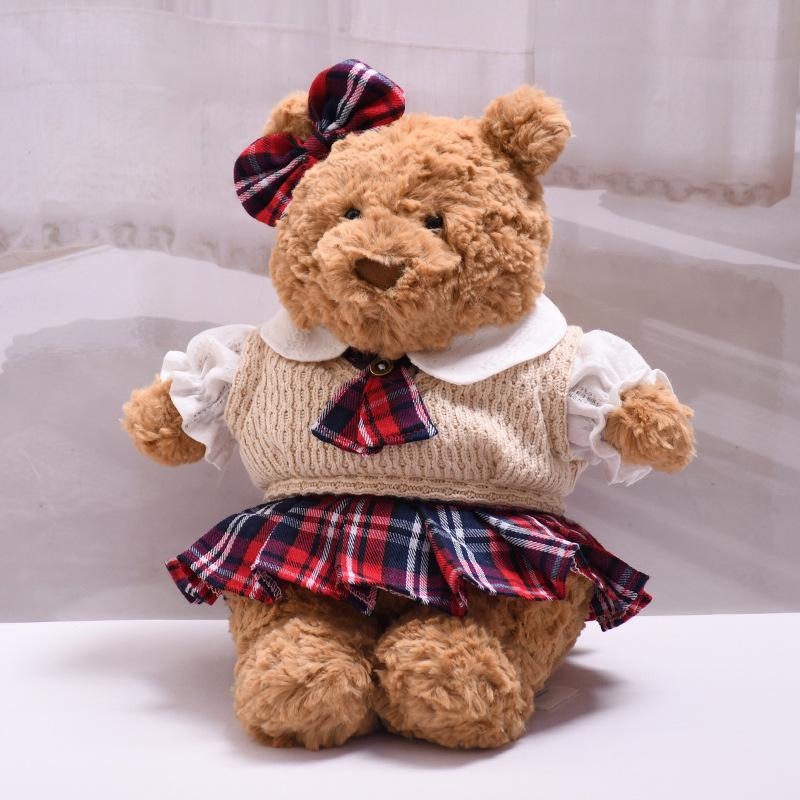 28cm Barcelona Bear Doll Student Uniform Skirt & Tie Set