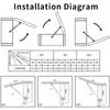 Balamale hidraulice cu arc pe gaz pentru mobilier, 2/1 buc, 100N, 10 kg, pentru bucătărie, dulap, balamale, ușă, capac, suport, cutie hardware, 2 buc.
