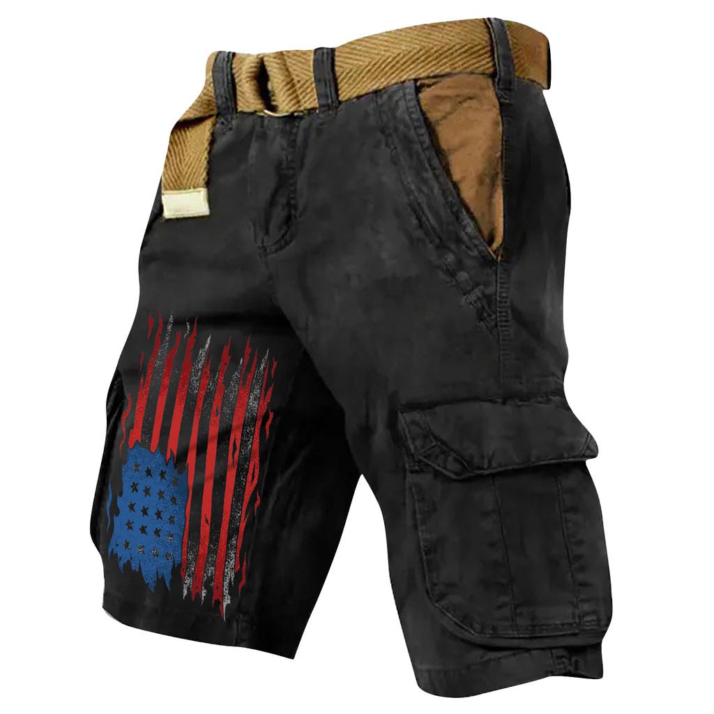 Pantaloncini Cargo Casual Stampati da Uomo per l'Estate con Tasche Multiple