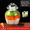 Verdicktes Glas-Gurkenglas mit Innendeckel für Sauerkraut, Kimchi und eingelegtes Gemüse