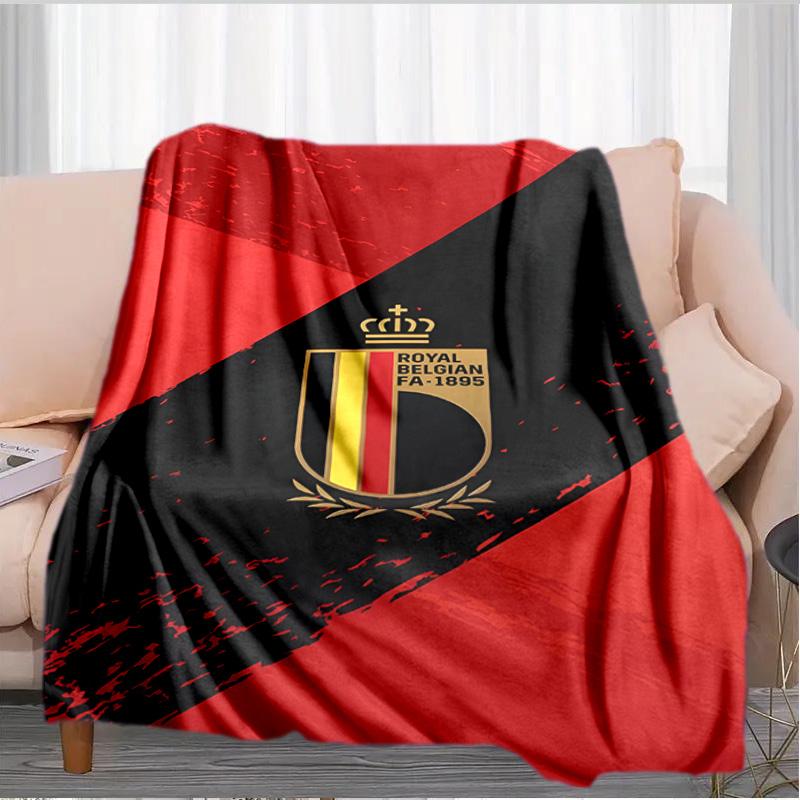 Belgian Football Association Emblem Blanket Suitable for Sofas, Beds, Offices, And Camping - Perfect Gift for Halloween Christmas