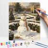 Christmas digital painting oil painting art kit hand painting home decoration painting snowman garden winter flower wreath