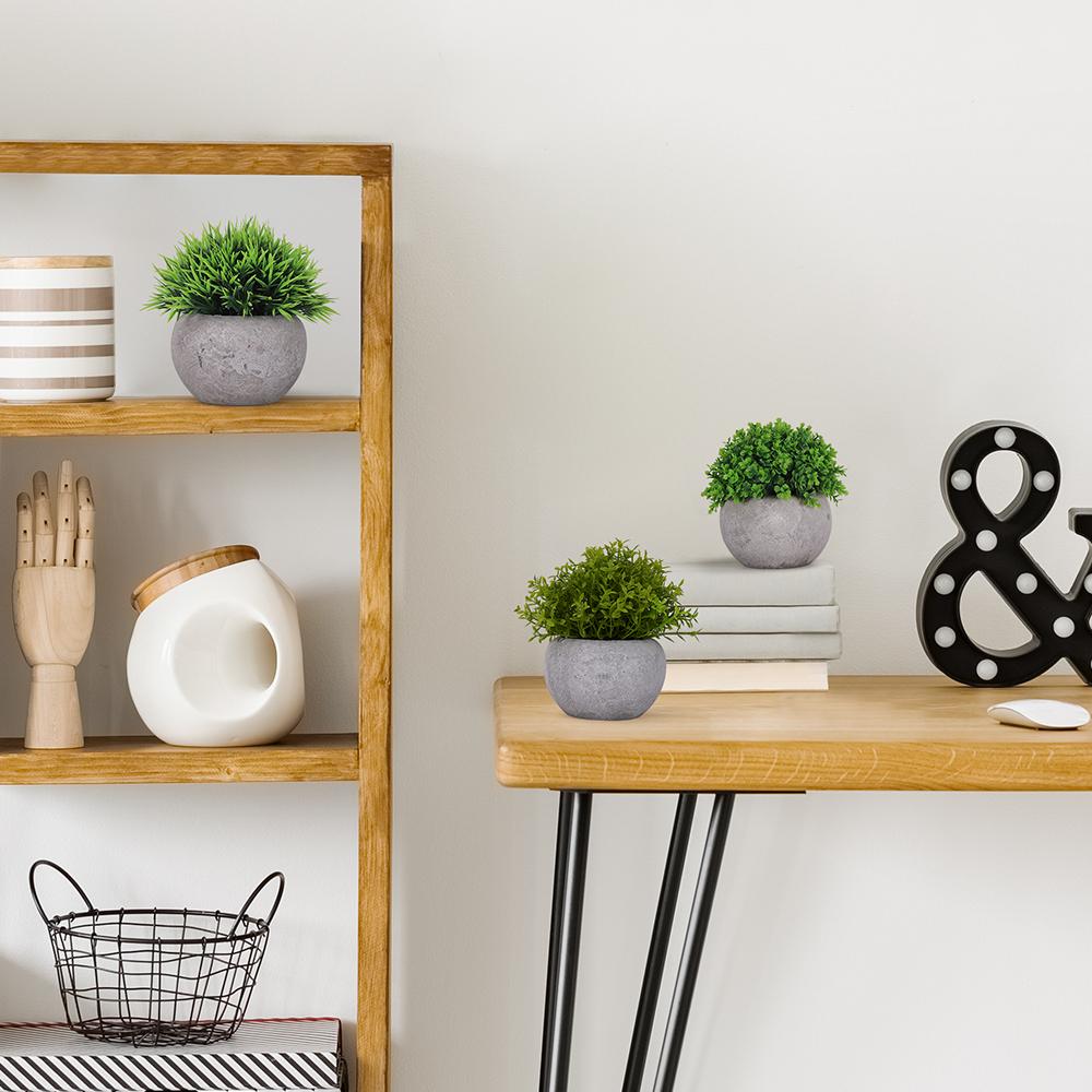 1 Συσκευασία Ρεαλιστικό Πλαστικό Φυτό σε Γλάστρα - Πράσινα Τεχνητά Φυτά για Διακόσμηση Σπιτιού/Γραφείου, Ψεύτικη Πρασινάδα Εσωτερικού/Εξωτερικού Χώρου