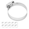 10Pcs 3.5cm Drive Hose Clamps Stainless Steel Water Square Pipe Fastener Buckle
