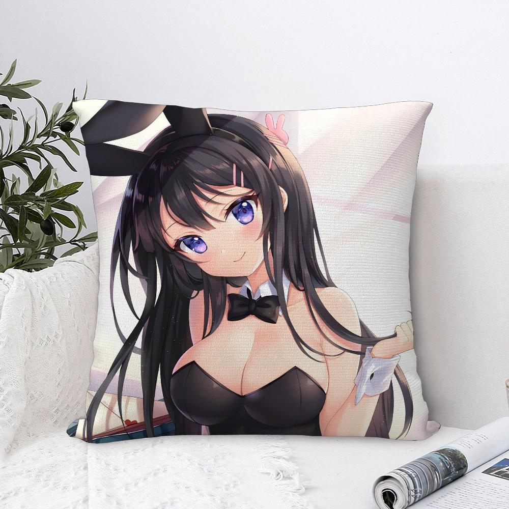 Mai S-Sakurajima Anime Pillow Case Sofa Decorative Home Double-sided Print Plush Square Throw Pillow Covers Cushion Decor Cover