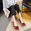 Fashion Red Stilito Shoes for Women Bride Pointed Toe Woman Pumps Spring Chic and Elegant On Offer Quick Delivery 2025 Trend Footwear 39