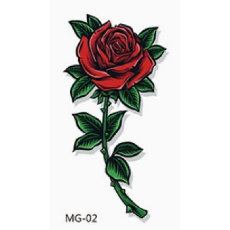 Waterproof Temporary Tattoo Stickers Beautiful Flower Rose Fake Flash Unisex Diverse And Skin Friendly Fashion Tattoos Painting