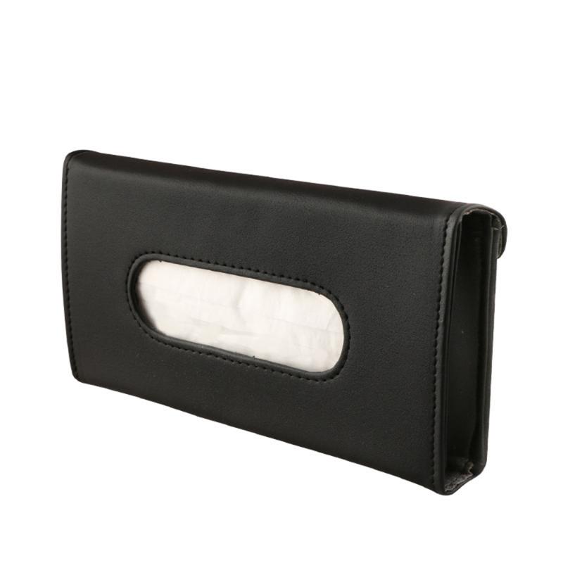 1Pc  Car leather tissue box creative car hanging sun visor chair back draw paper box clip car leather tissue box