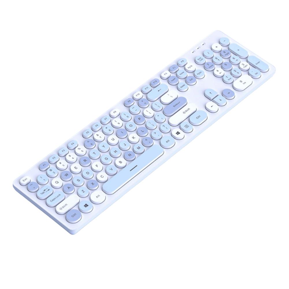 

Thin Design USB Wireless Keyboard Battery Operated Ergonomic Keyboard Set Desktop Use синій