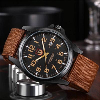 Paar Mode Nylonband Analog Quarz Runde Armbanduhr Uhren