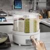 360 Degree Rotating Grain Dispenser Box PP Plastic Kitchen Storage Container for Rice and Beans