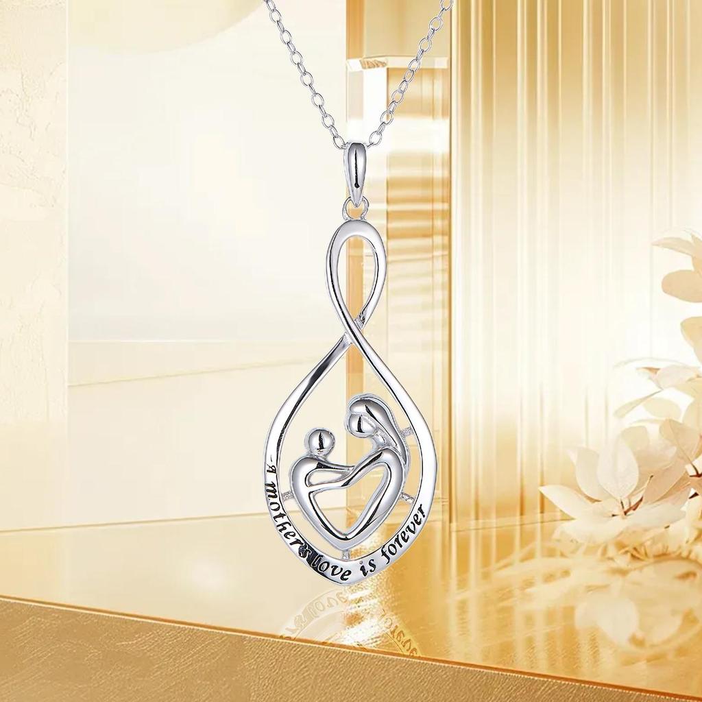 Tochter Mutter Halskette Sterlingsilber Herzanhänger Österreichische Zirkonia Verzierung Geburtstags Schmuck Geschenk für Tochter