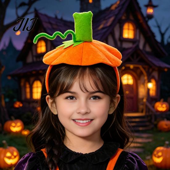 Kids Pumpkin Headbands Halloween 3D Headband for Kids, Dress-Up Hair Hoop Childrens Headwear Band, Accessory Thanksgiving Festival Cosplay Costume