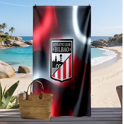 Fotbalový potisk Athletic Bilbao Plážová osuška, Velká měkká rychleschnoucí osuška na pláž, kempování, plavání