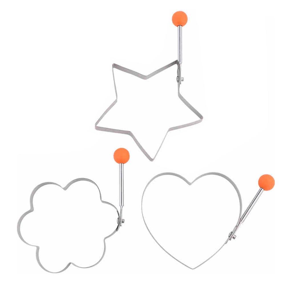 3-piece Set of Fried Egg Molds, Stainless Steel Toast Egg Molds