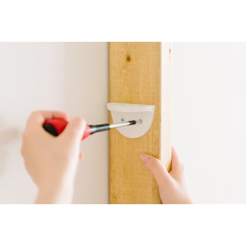 Wakai Industry WAKAI Wall Tensioning System, Dear Wall Dedicated Shelf Brackets, Set of 1 (Left and Right), White, DWT75W
