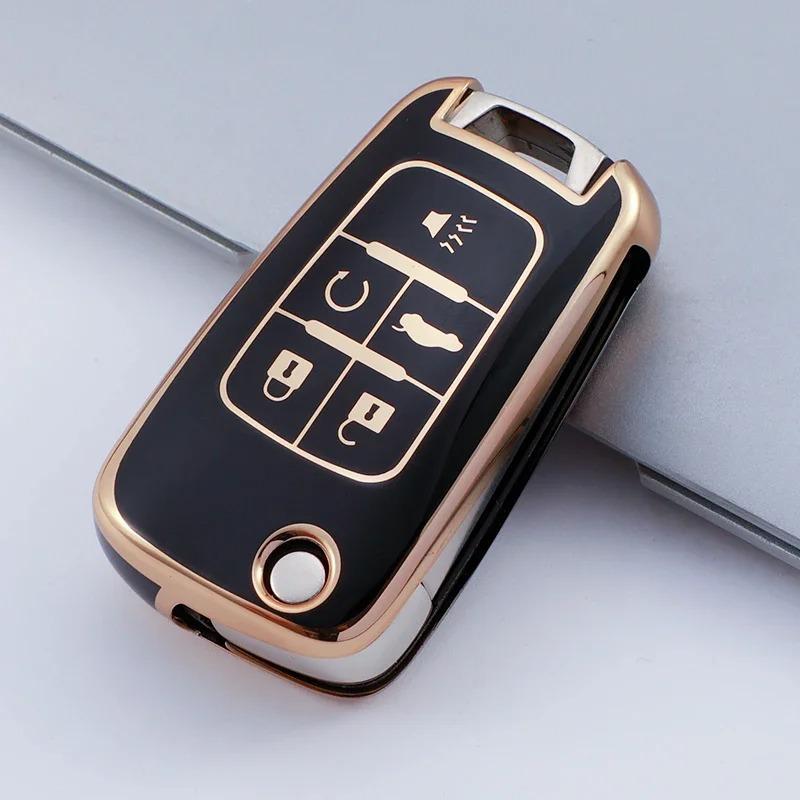 

TPU Flip Car Key Fob Case Cover for Chevrolet Cruze Impala Camaro Garna Equinox Volt Yakista AVEO Impala GMC Buick Excelle GL8