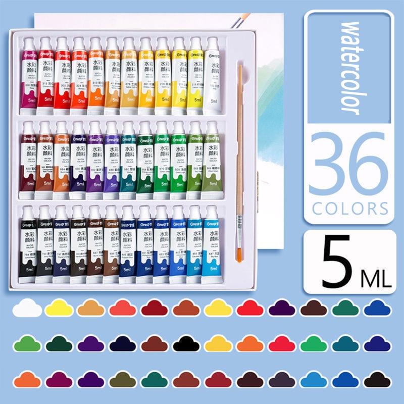 Gouache Paint Set Watercolor Tubes (0.17 Oz, 5 Ml) Rich Pigments Non Fading Washable Paints for Artist Hobby Painters