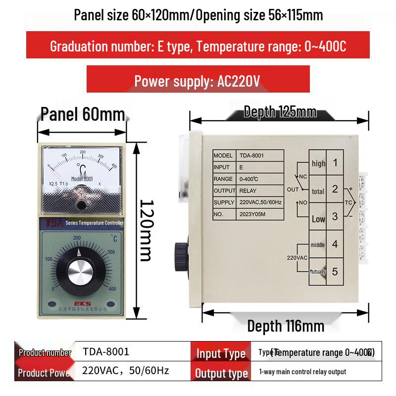 Taiquan TQIDEC TDA-8001 Pointer Temperature Controller EKS Temperature Meter