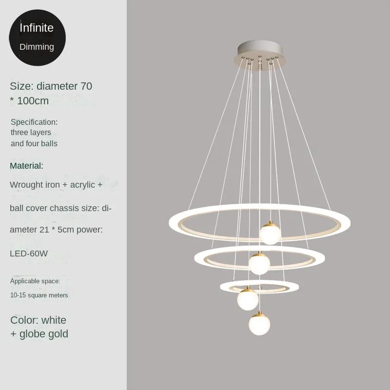 Modern Led Chandelier White Circles Ceiling Chandelier Lighting Fixtures for Living room Dining room Kitchen Bedroom Lustres Led