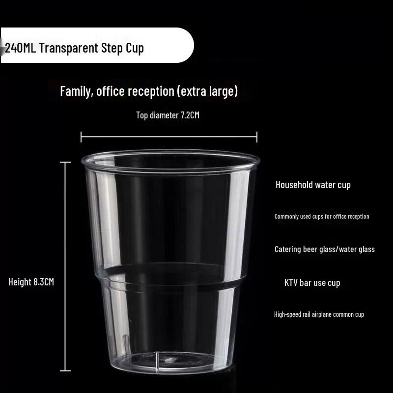 ZISIZ Heavy-Duty Clear Disposable Plastic Cups