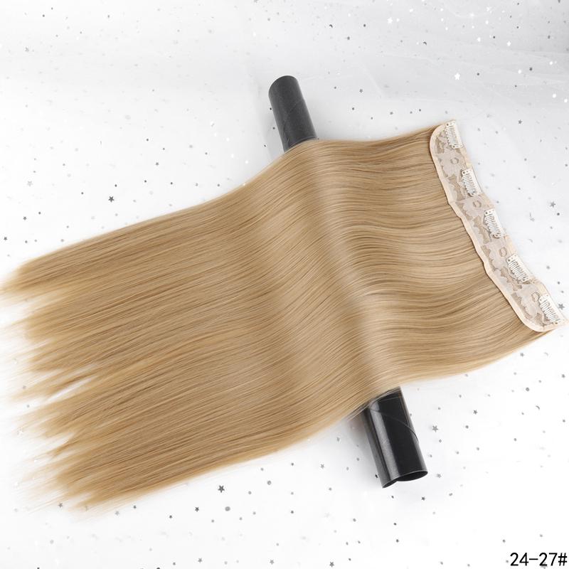 Clip de extensie de păr sintetic, lung și drept natural, în bucăți de păr pentru femei