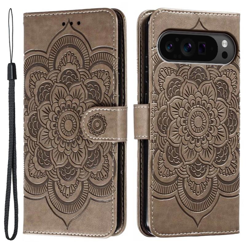For Google Pixel 10 Pro XL/9 Pro XL Case PU Leather Mandala Imprinted Design Wallet Phone Cover