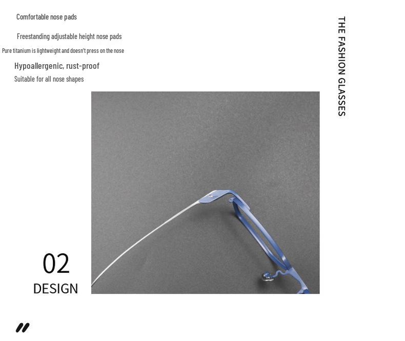 Retro Ultralight Square Pure Titanium Myopia Eyeglass Frames with Anti-Blue Light Coating