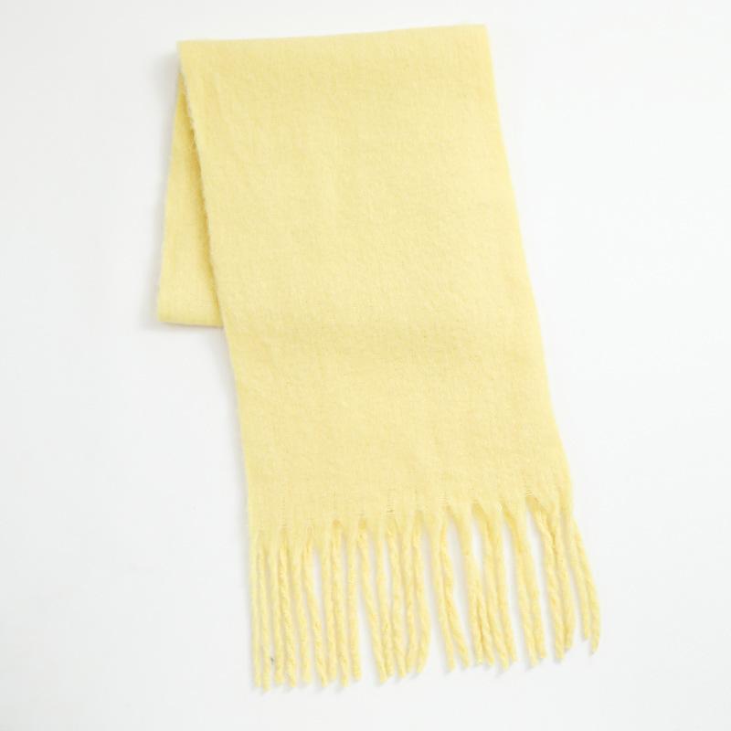 Imitation Cashmere Scarf Soft and Waxy Thickened Men's Thick Tassel Woolen Scarf Women's Winter Solid Color Autumn and Winter Scarf