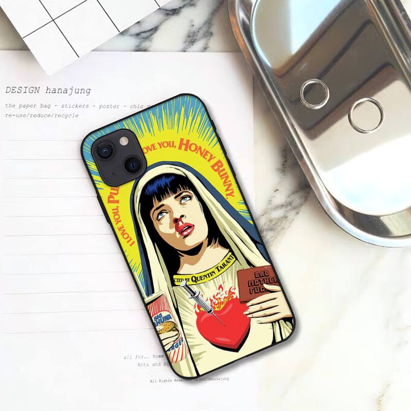 Funny Pulp Fiction Phone Case For iPhone 11 12 Mini 13 14 15 Pro XS Max X Plus SE XR Shell