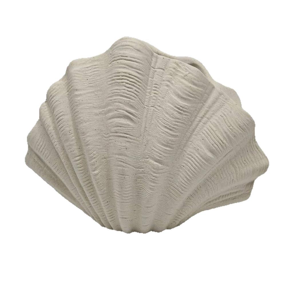 Vase en Céramique Forme de Coquillage Simulé Pot de Fleur Hydroponique Vase à Fleurs Accessoires d'Arrangement Floral Décoration de Maison
