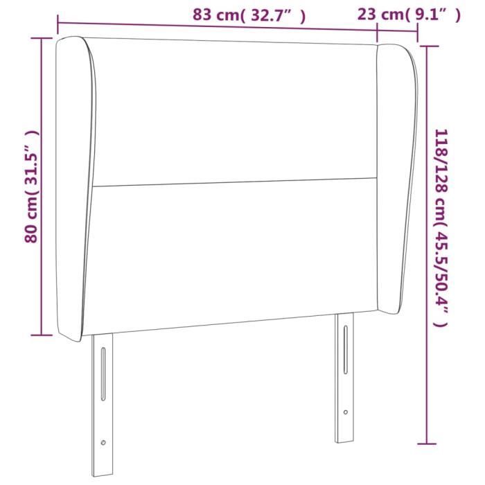 VidaXL Tête de lit avec oreilles Bleu 83x23x118-128 cm Tissu3117656