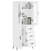 VidaXL Buffet haut Blanc 69,5x34x180 cm Bois d'ingénierie 3198657