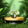 Artificial Flower Hanging Basket With Various Bows
