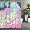 Stilvolle Frau mit Leoparden-Duschvorhang, wasserdicht, für moderne Badezimmerdekoration, 72x72 Zoll, langlebig und einzigartiges Design