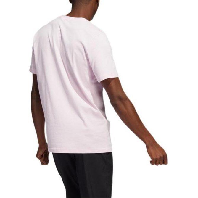 Adidas T Shirts Men's Pink Crew Neck Moderate Straight Fit HS4333