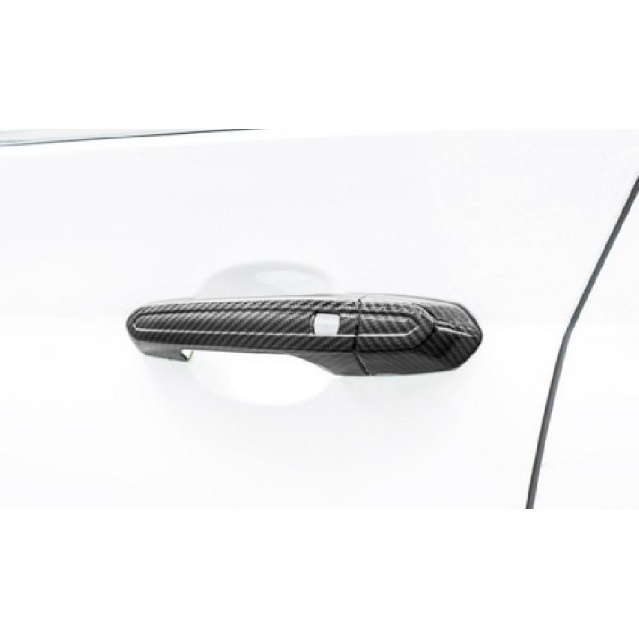8PCS Carbon Fiber Style Car Side Door Handle Cap Trim For Cadillac ATS 2014-2018
