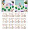 6/10/12Pcs DIY Tulip Unfinished Wooden Slices Flowers Ornaments for Painting