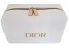 Dior Christian Dior White Velvet Cosmetic Pouch Novelty Pouch Logo Gift [Used]