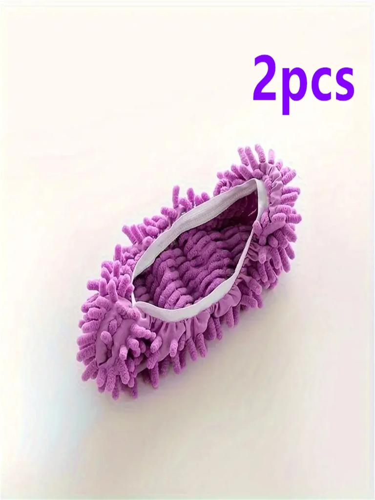 2Pcs Mop Slippers, Soft Washable and Reusable Microfiber Foot Socks, Suitable for Cleaning Dust in Bathrooms, Kitchens, and Bedr