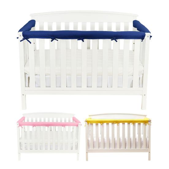 3Pcs Bumper Strip Crib Edge Protector Thick Padding for Baby Head And Teeth Protection Soft Baby Crib Teething Rail Guard Cover Baby Nursery Bedding